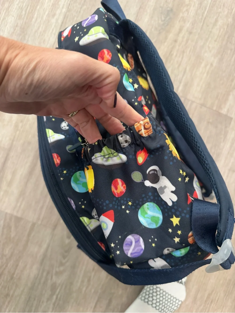 Ame & Lulu Kids' Space Print Navy Tennis Backpack